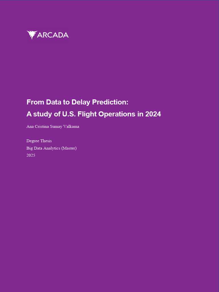 Flight Delay Prediction in U.S. Aviation | PDF | Quantitative Research ...