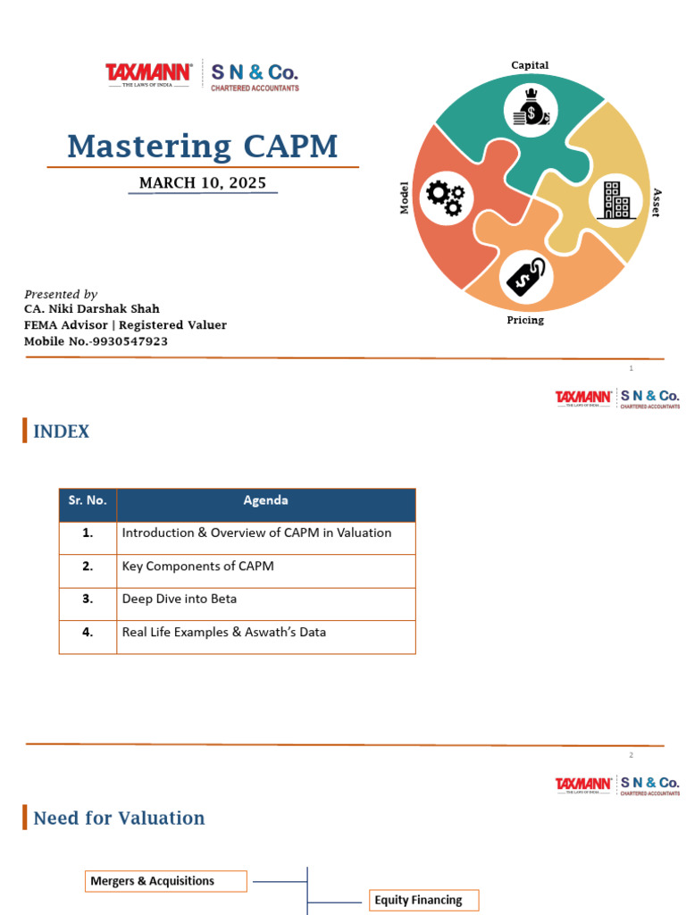Understanding CAPM for Valuation Insights | PDF | Valuation (Finance ...