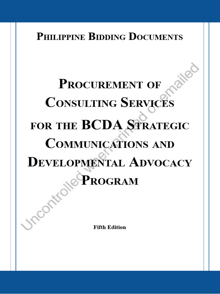 Philippine Bidding Documents for Consulting Services | PDF | Joint ...