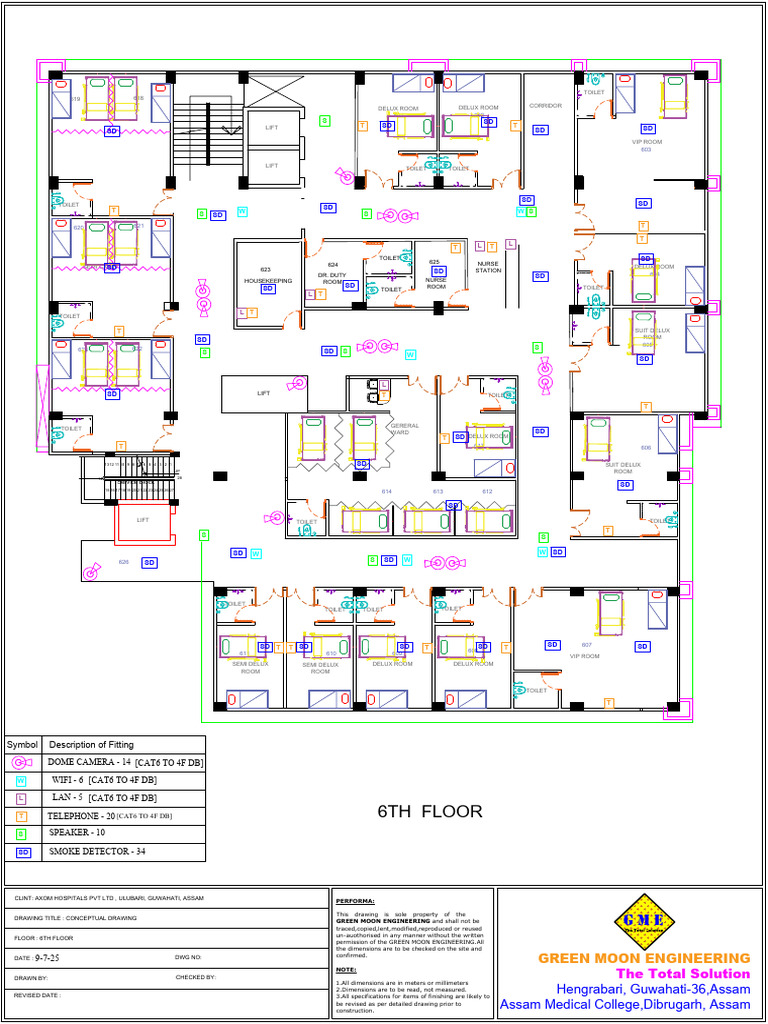 Axom Hospital 6th Floor Layout | PDF