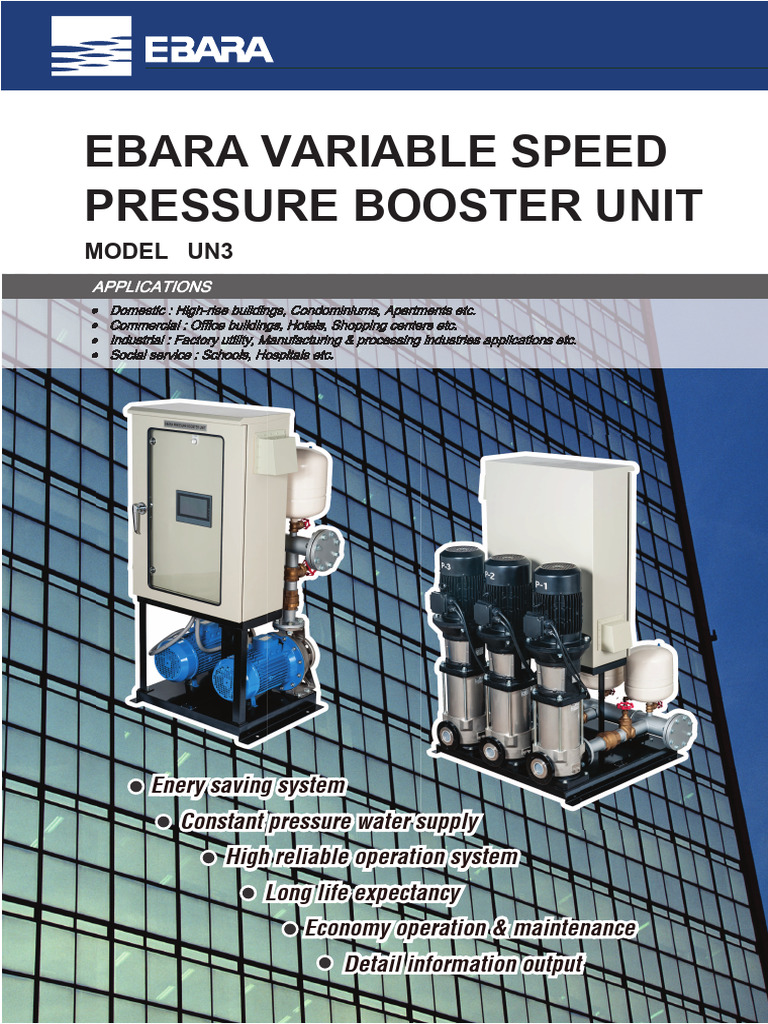 Ebara UN3C Booster Pump Overview | PDF | Pump | Pressure