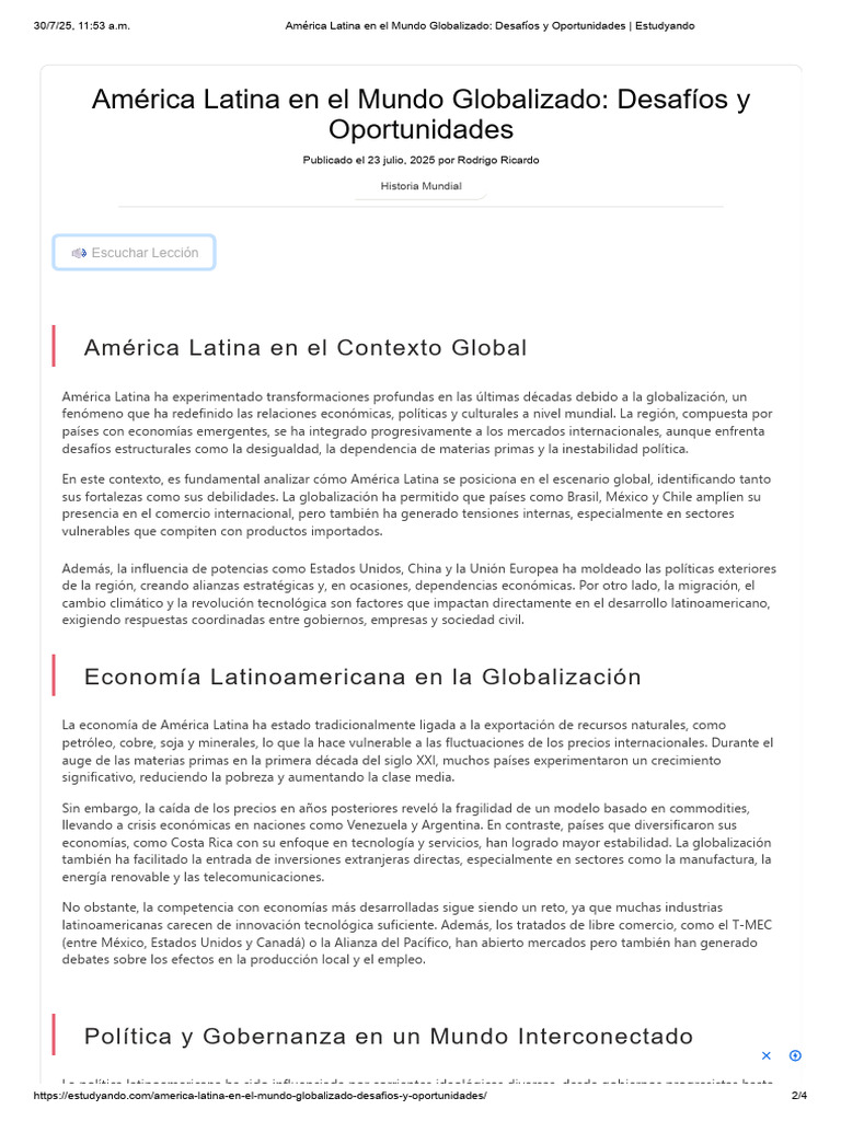 América Latina: Retos y Oportunidades Globales | PDF | America latina ...