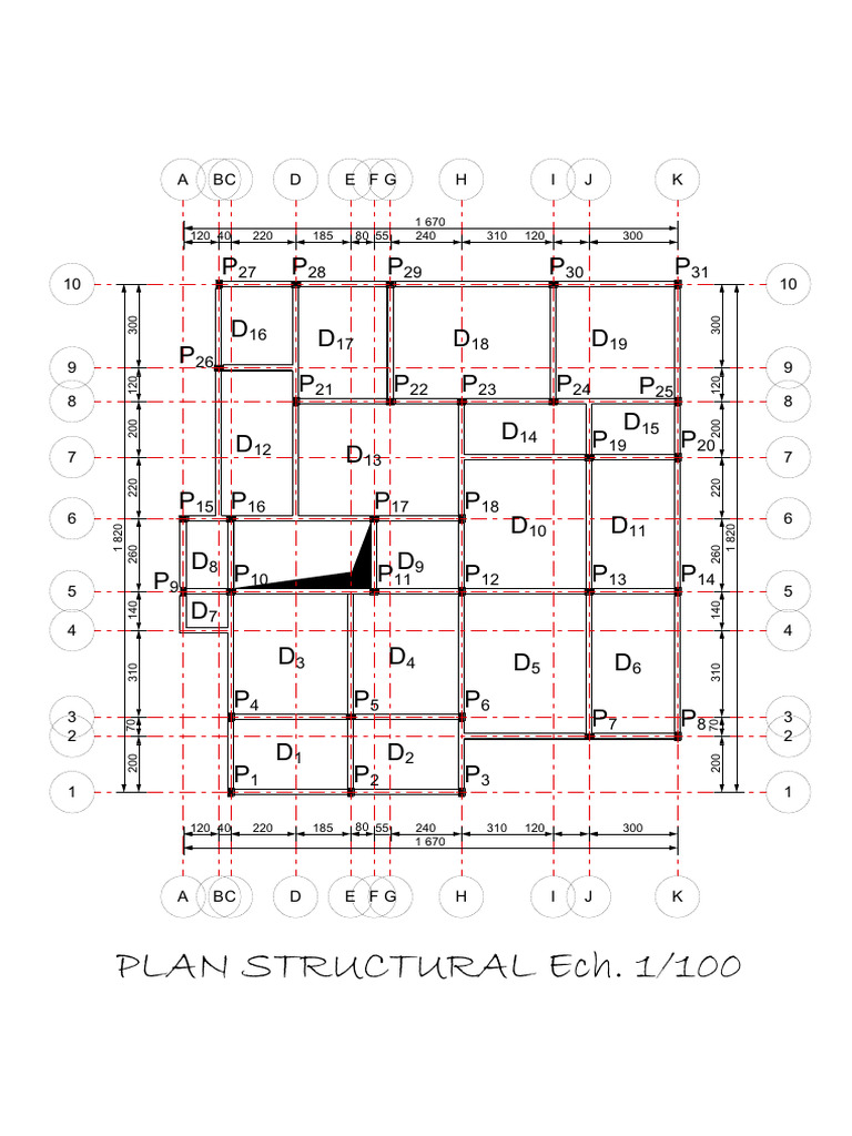Plan Structural Échelle 1/100 | PDF