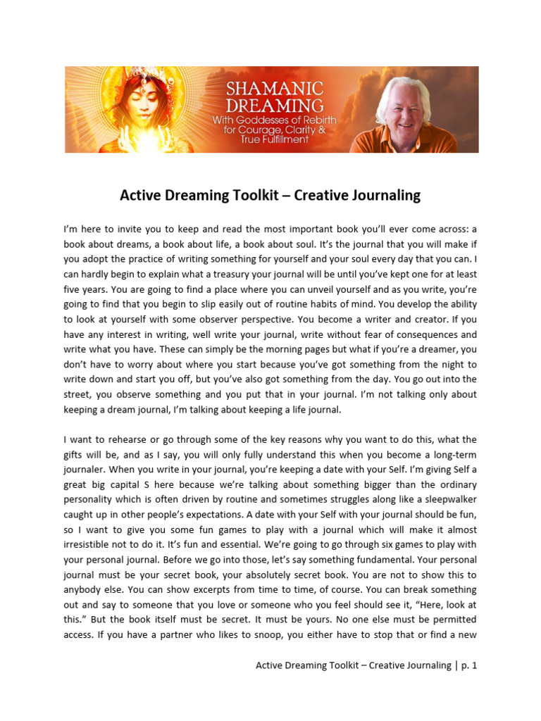 Creative Journaling Transcript | PDF | Dream | Tsunami