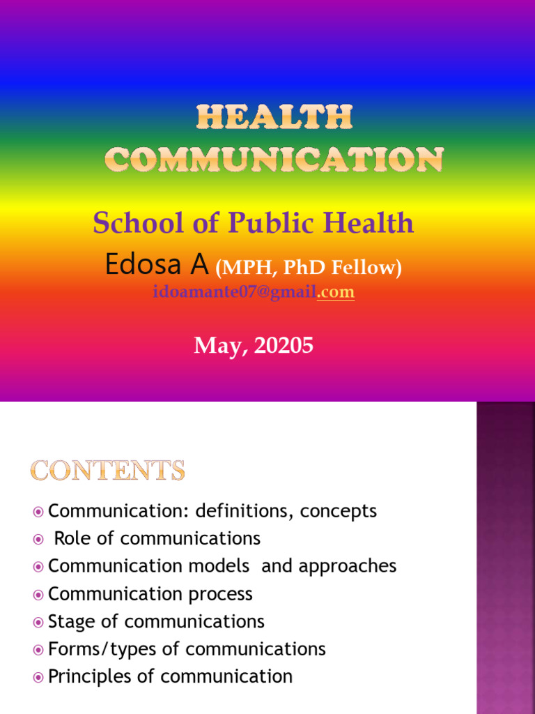Health Communication Concepts Explained | PDF | Communication ...