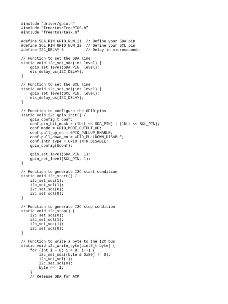 I2C GPIO Configuration and Control | PDF | Physical Layer Protocols ...