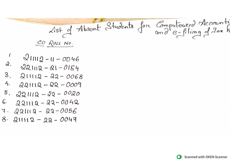 Absent List | PDF