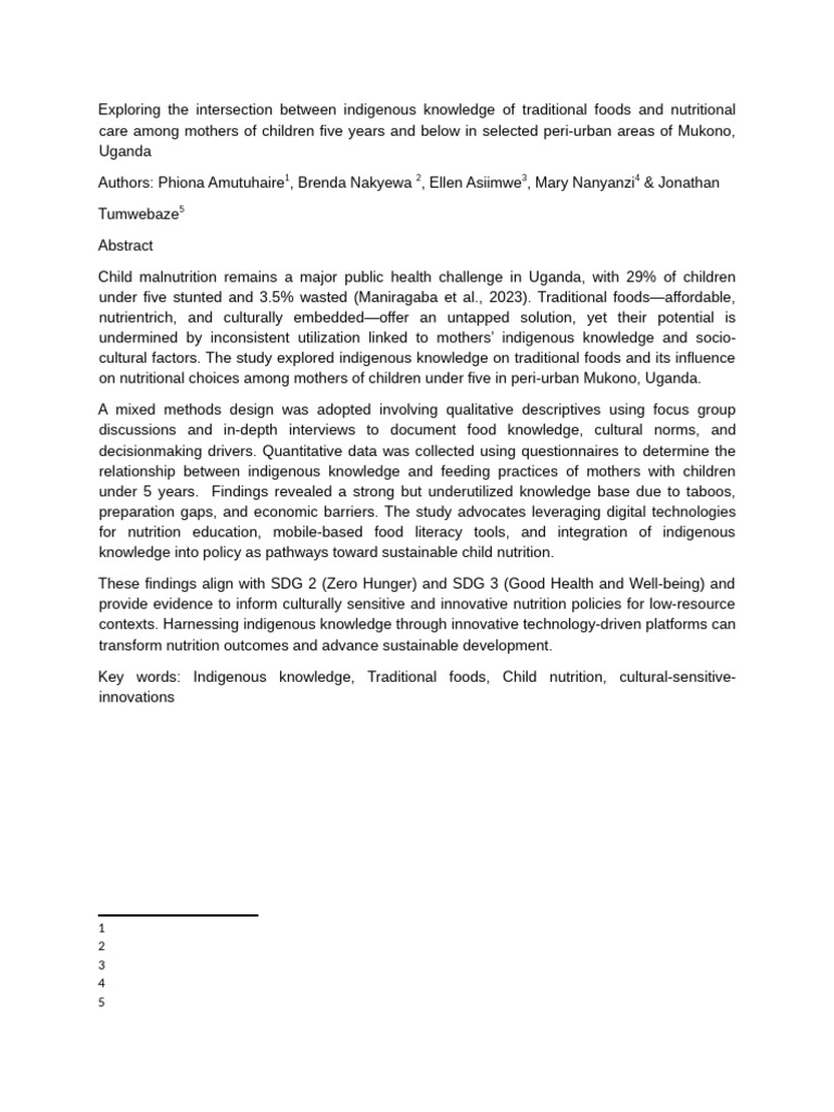 Exploring The Intersection Between Indigenous Knowledge of Traditional ...