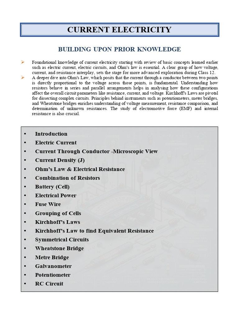 Understanding Current Electricity Concepts | PDF | Electric Current ...
