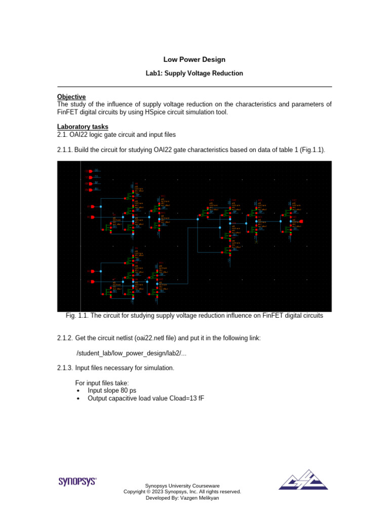 Low Power Design Lab1 | PDF | Field Effect Transistor | Spice