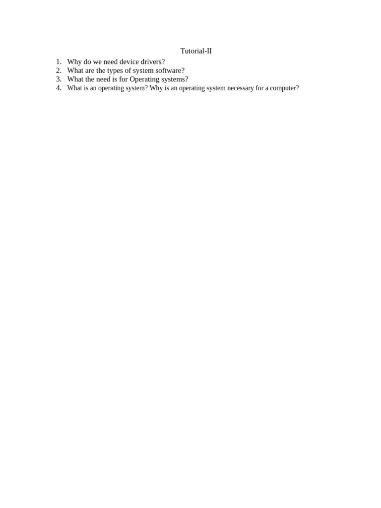 Tutorial II | PDF