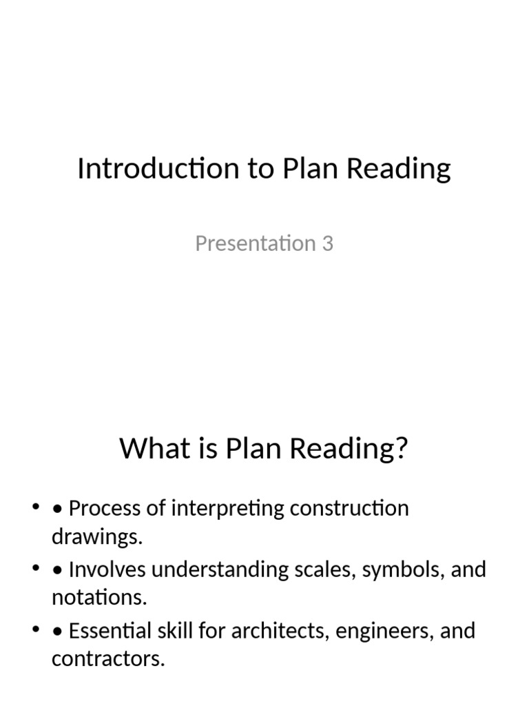 Essentials of Plan Reading Skills | PDF