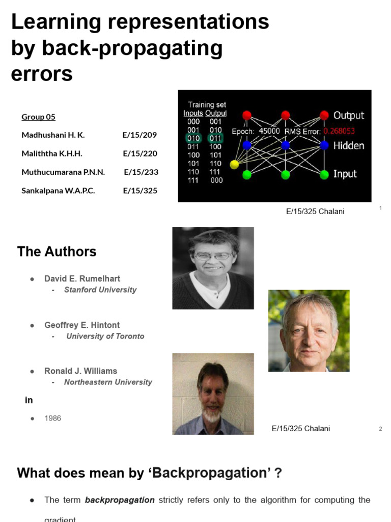 Learning Through Back Propogation Error | PDF | Algorithms | Machine ...