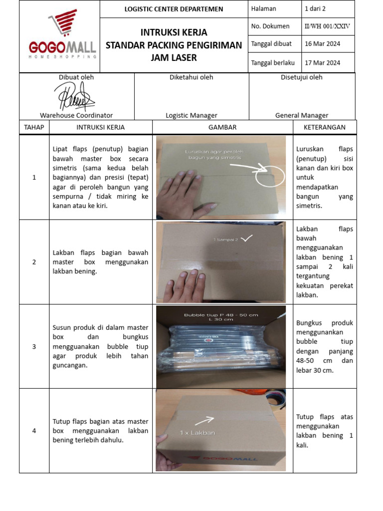 Standar Packing Pengiriman Master Box | PDF