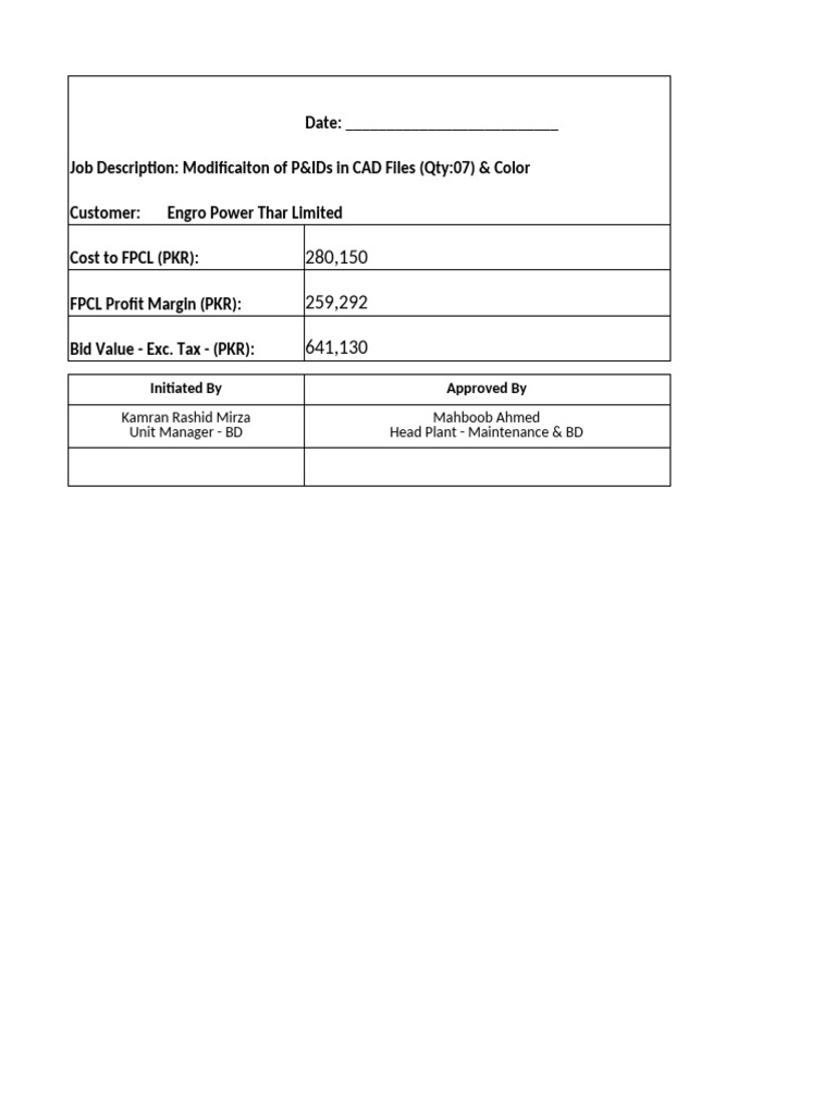 P&ID CAD Modification Job Details | PDF