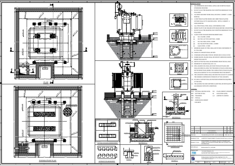 Inverter Transformer Foundation Plan | PDF | Architectural Elements ...