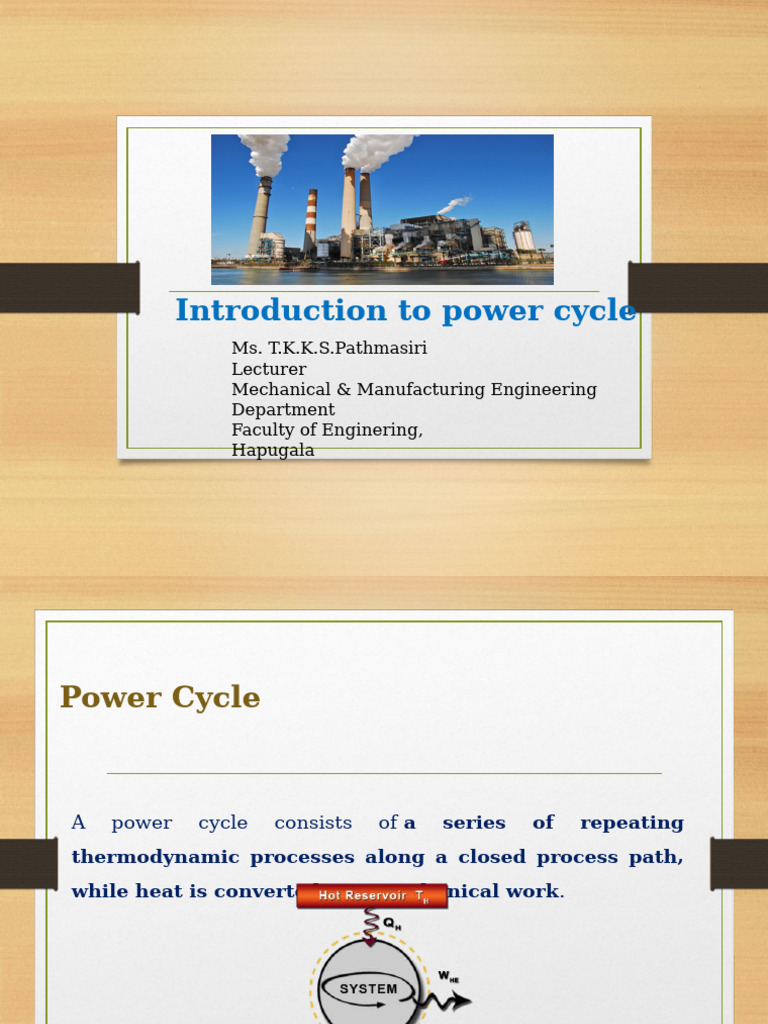 Introduction To Power Cycles | PDF | Steam | Power Station