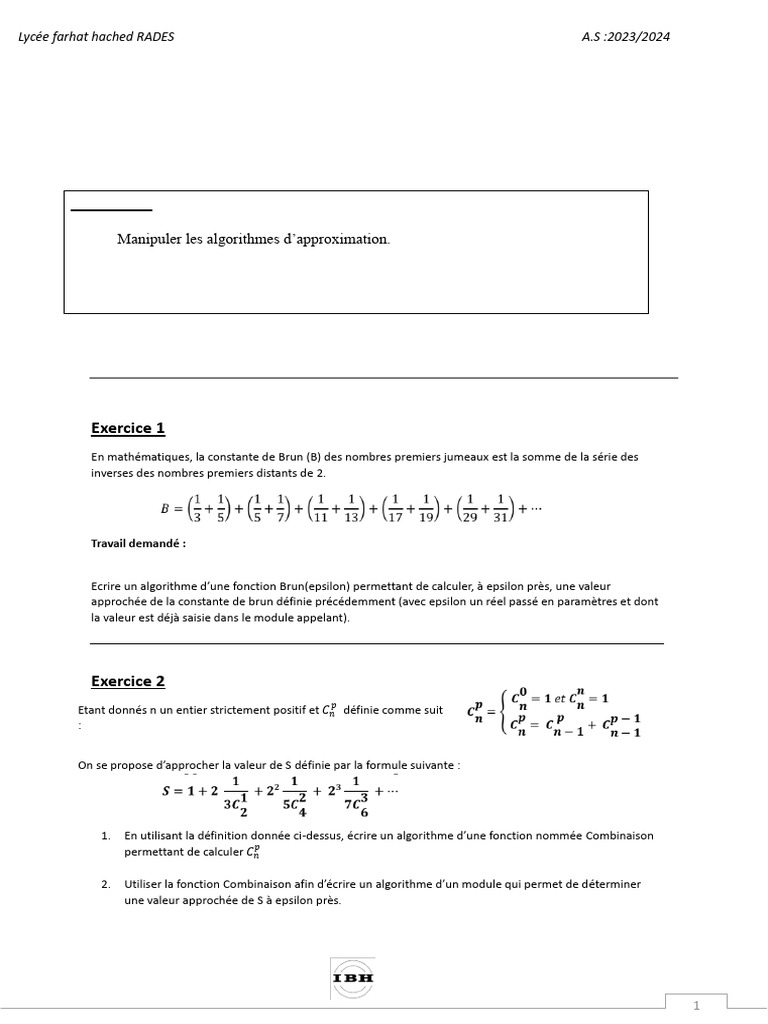 Algorithmes d'Approximation en Python | PDF
