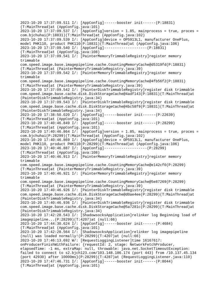 AppConfig Initialization Logs 2023 | PDF | Computer Programming | Computing