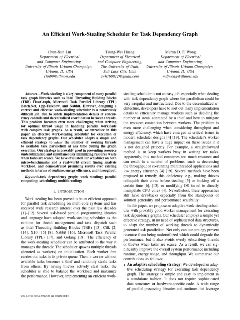 Adaptive Work-Stealing Scheduler for Task Graphs | PDF | Thread ...