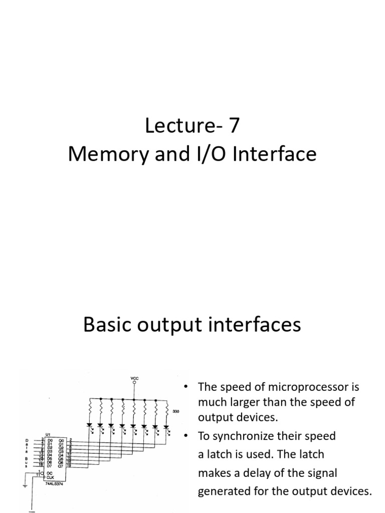 Memory and I/O Interface Basics | PDF