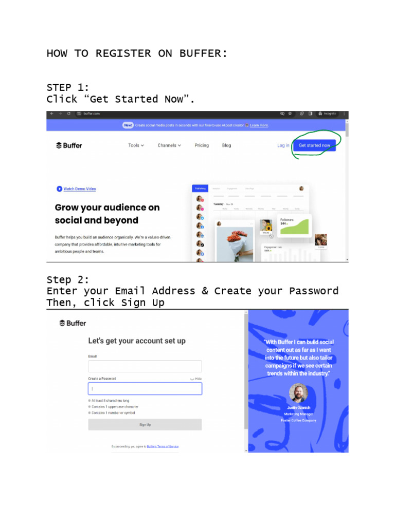 How To Register On Buffer PDF | PDF