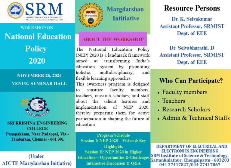 NEP 2020 Workshop for Educators | PDF | Learning | Cognition