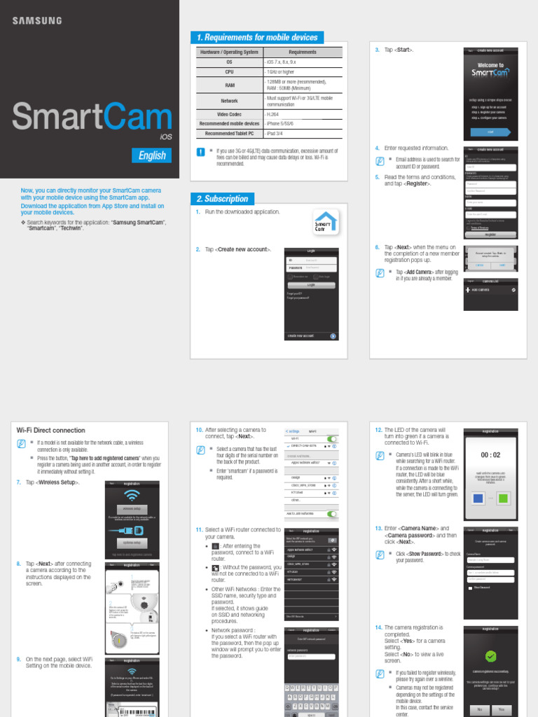 SmartCam App Setup Guide for iOS | PDF | Ios | Wi Fi
