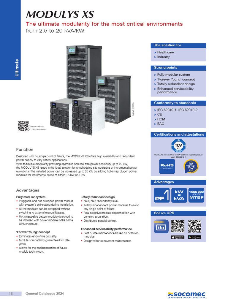 MODULYS XS: Modular UPS Solutions | PDF | Modular Programming | Electronics