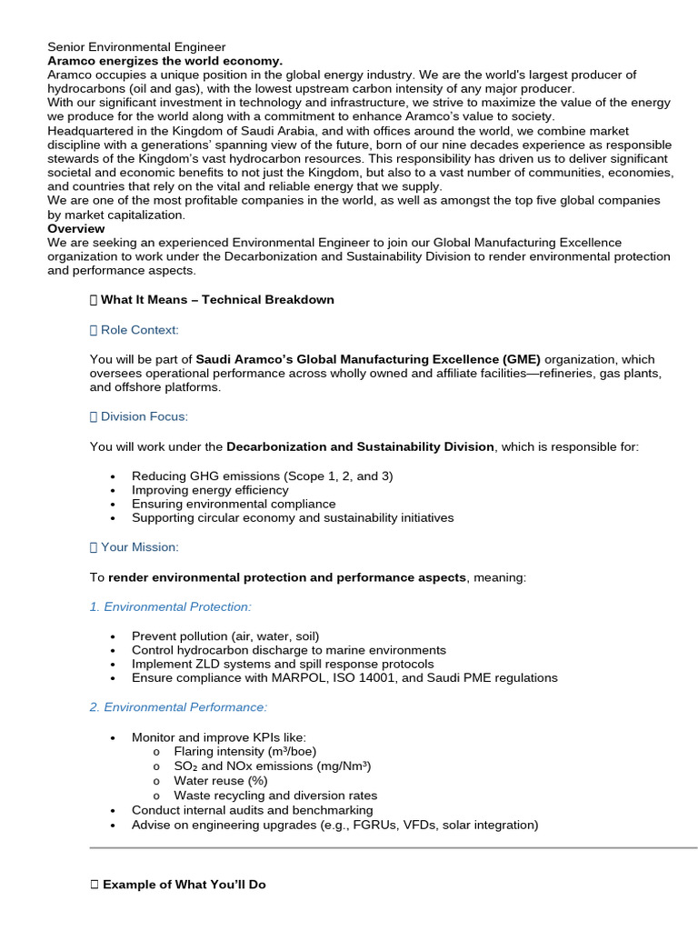 Senior Environmental Engineer - JD | PDF | Waste | Climate Change ...