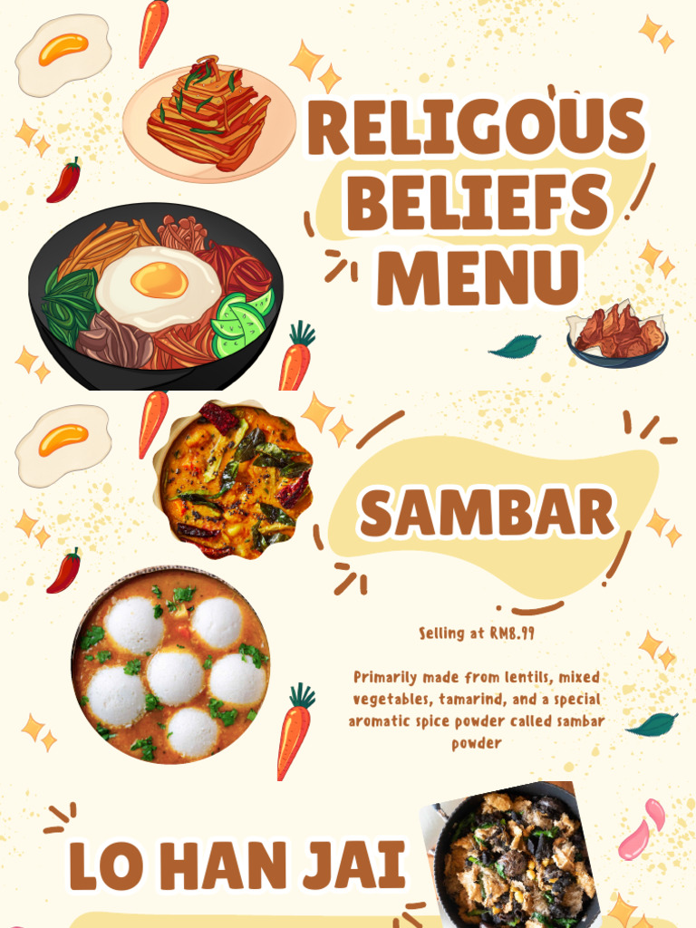 Religious Menu: Sambar, Lo Han Jai, Rendang | PDF