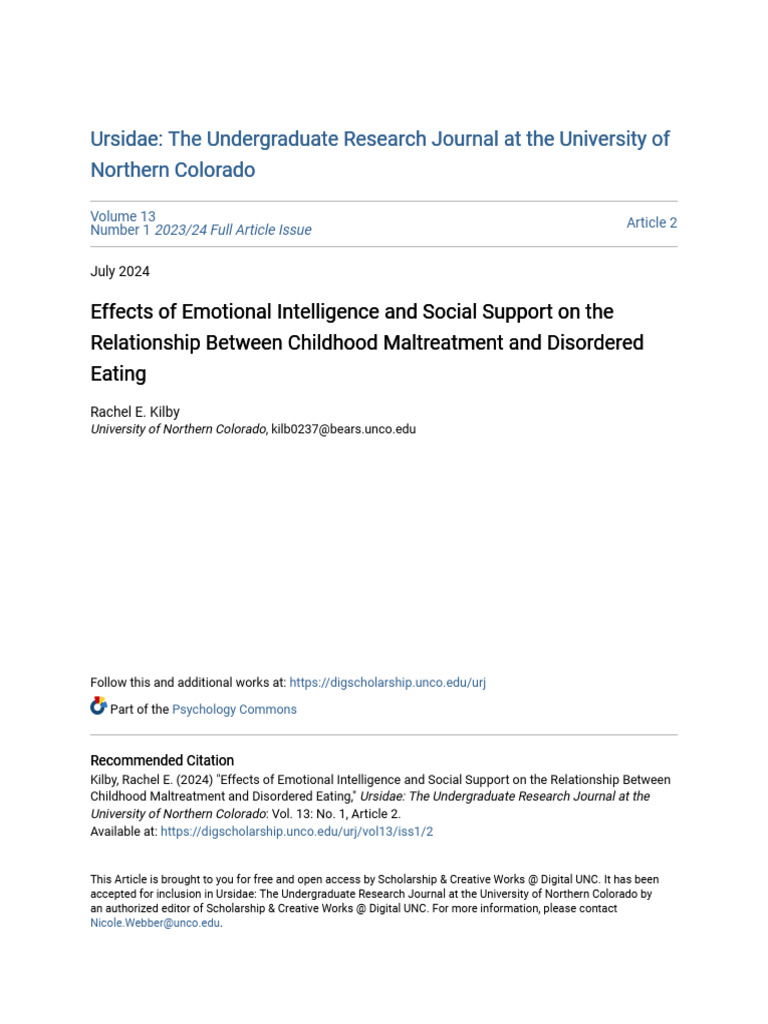 Relationship Between Childhood Maltreatment and Disordered Eating | PDF ...