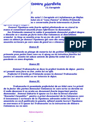 Referat Clopotel Ro I L Caragiale Scrisoare Pierduta