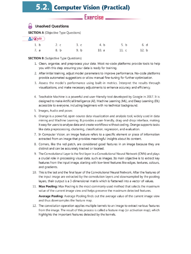 Unit-5.2 Computer Vision | PDF