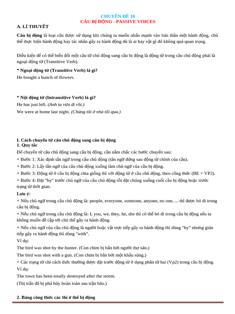 Chuyen de 18 | PDF