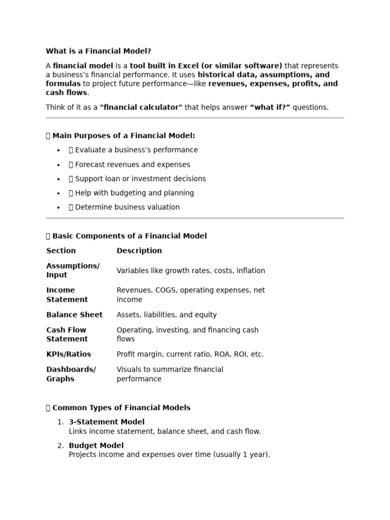 Understanding Financial Models | PDF