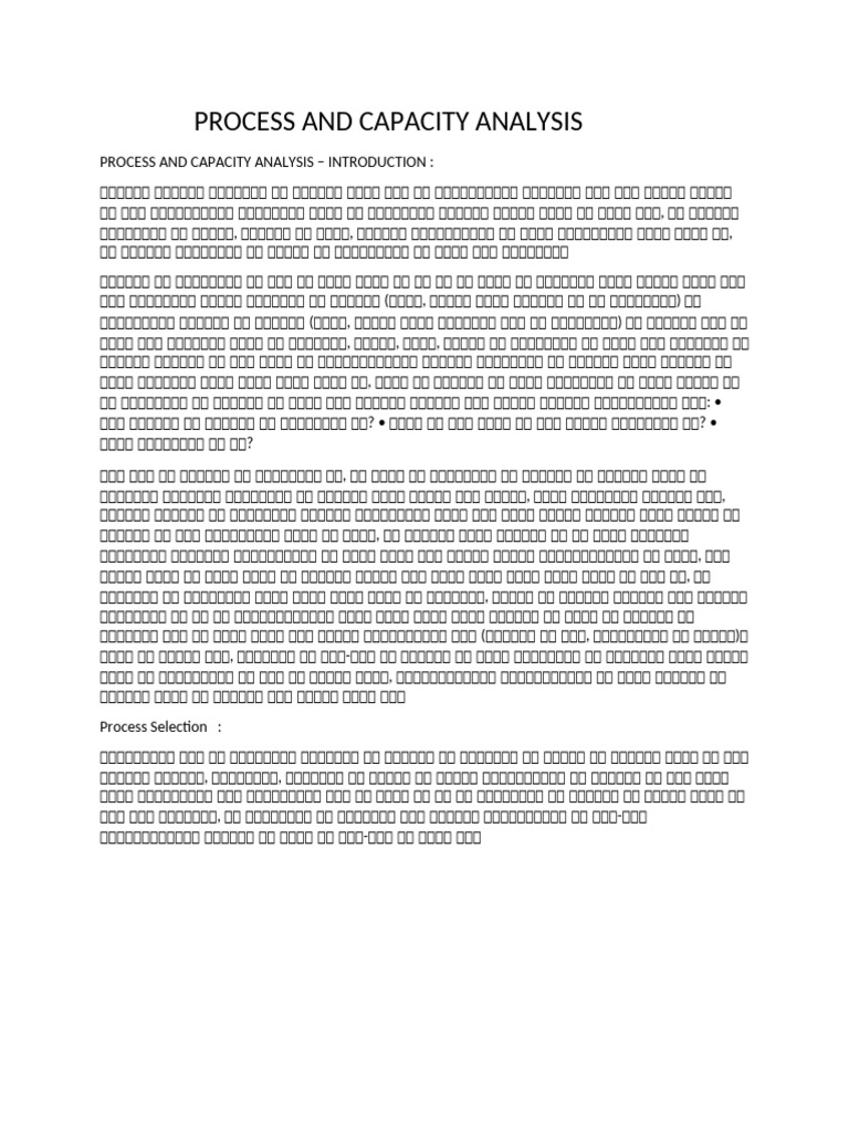 Process and Capacity Analysis | PDF
