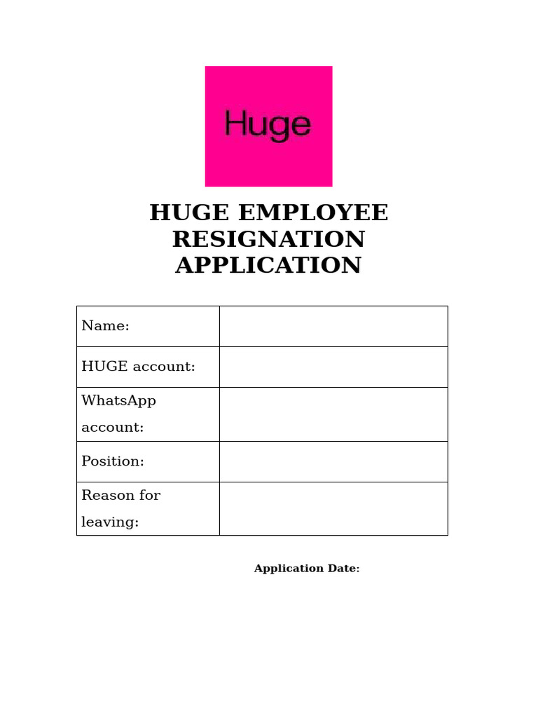 HUGE Employee Resignation Application | PDF
