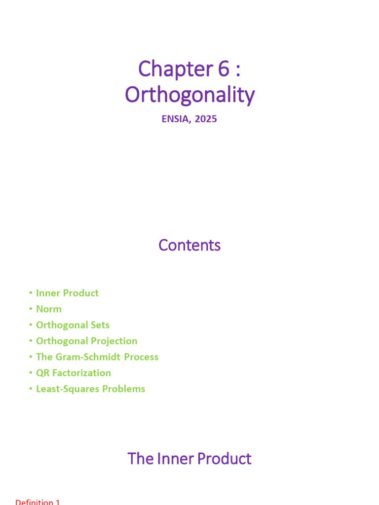 Understanding Orthogonality in Linear Algebra | PDF | Linear Subspace ...