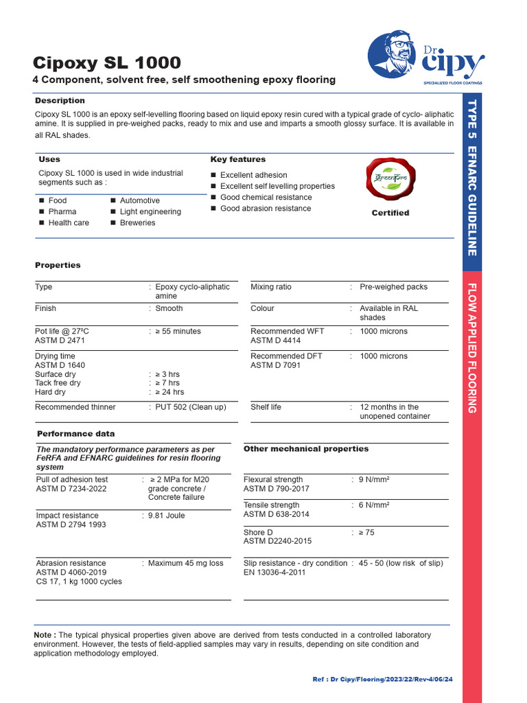 Cipoxy SL 1000 Epoxy Flooring Guide | PDF | Epoxy | Flooring