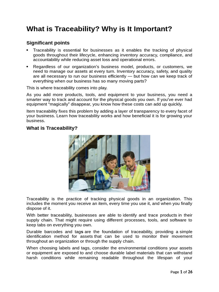 Understanding Traceability and Its Importance | PDF | Business
