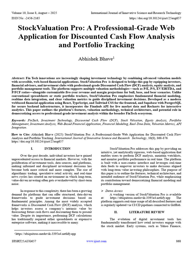StockValuation Pro: DCF Analysis Tool | PDF | Valuation (Finance ...