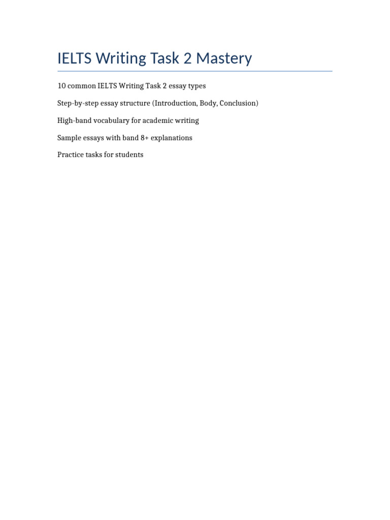 IELTS Writing Task 2 Mastery | PDF