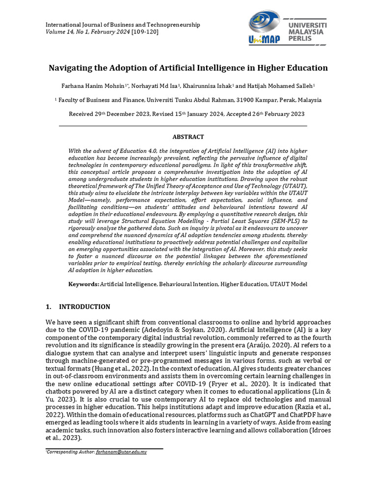 AI Adoption in Higher Education Insights | PDF | Artificial ...