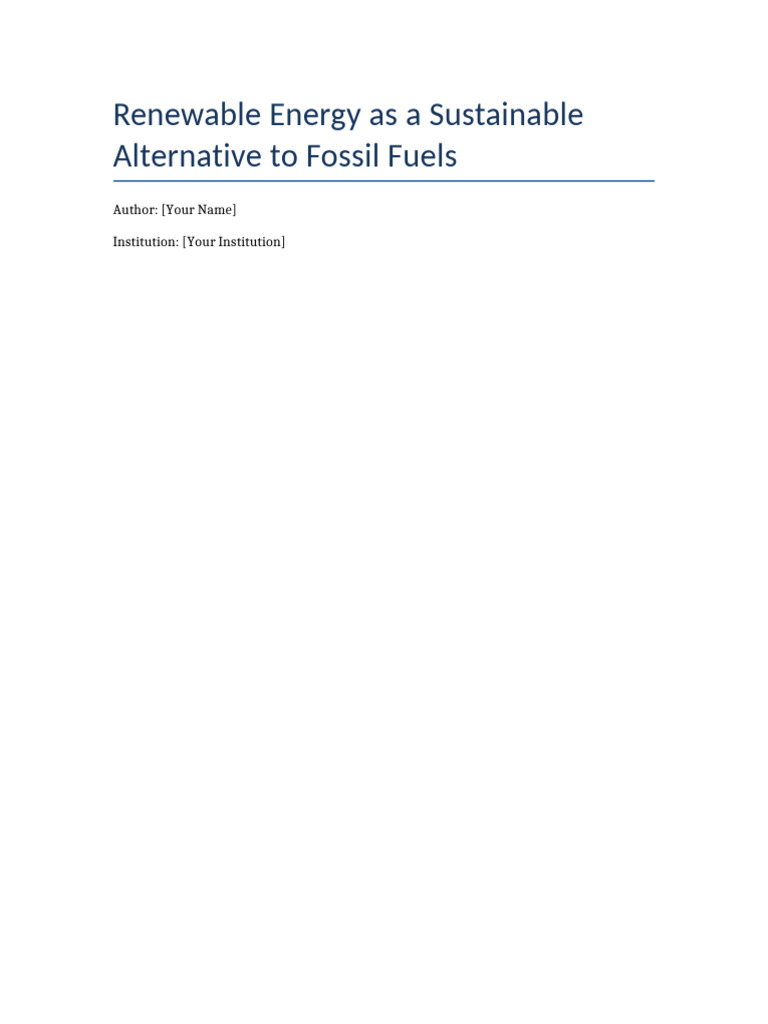 Renewable Energy vs. Fossil Fuels Analysis | PDF