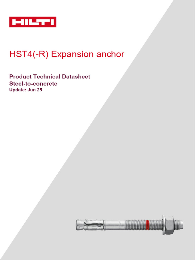 HST4(-R) Expansion Anchor Datasheet | PDF | Concrete | Mechanical ...