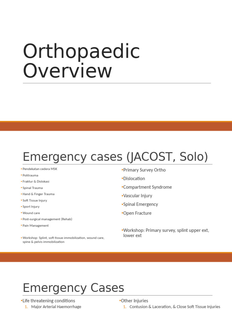Orthopaedic Overview | PDF | Spinal Cord | Spinal Cord Injury