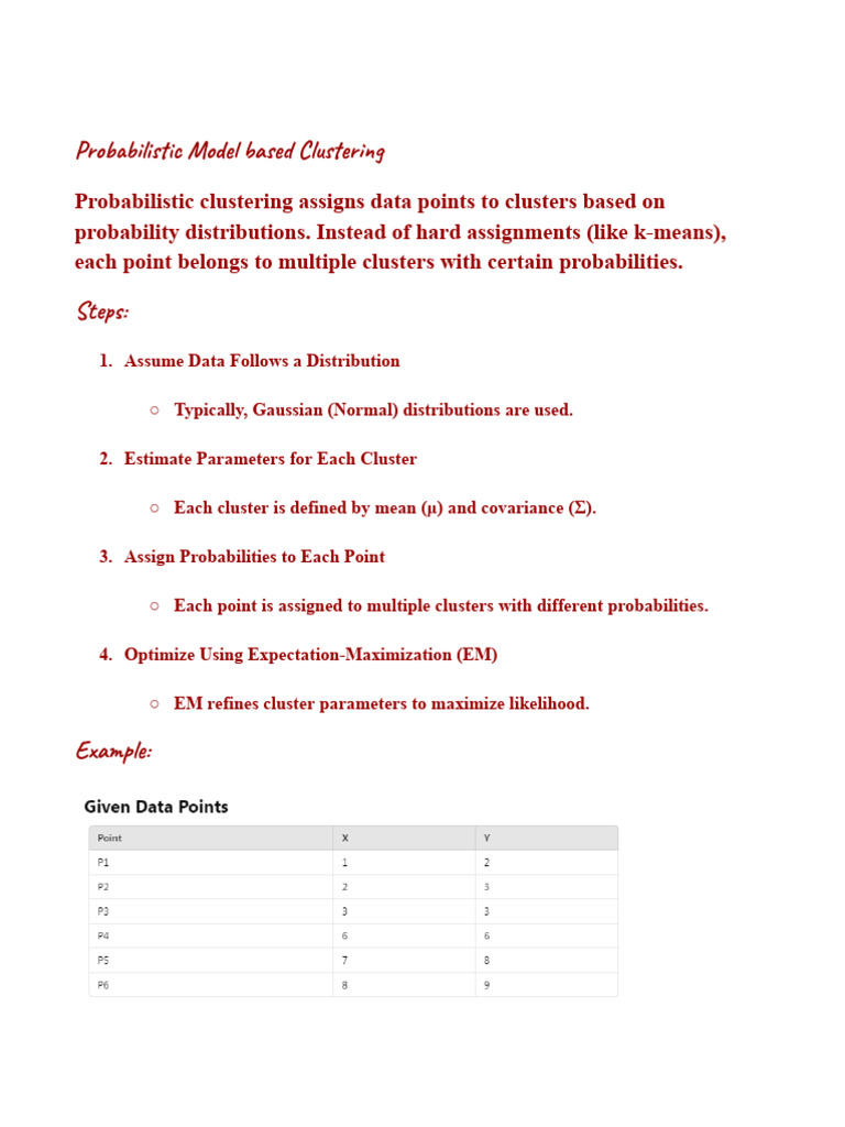 Probabilistic Clustering Techniques Explained | PDF | Cluster Analysis ...
