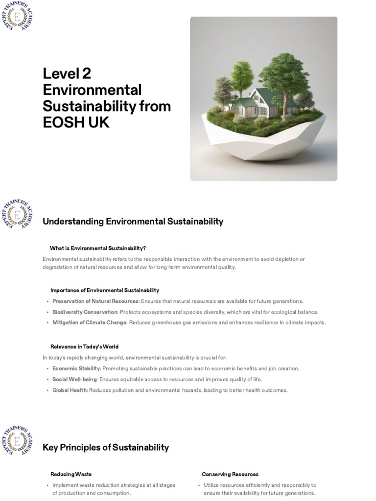 Understanding Environmental Sustainability | PDF | Pollution ...