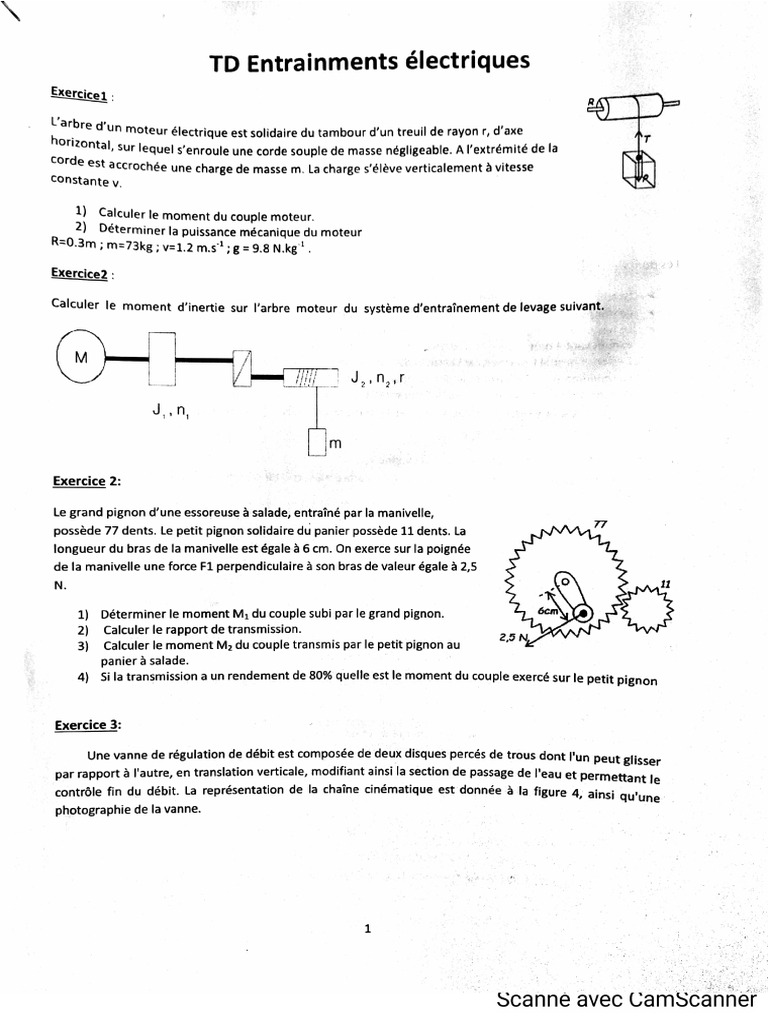 TD Entraînement Électrique | PDF
